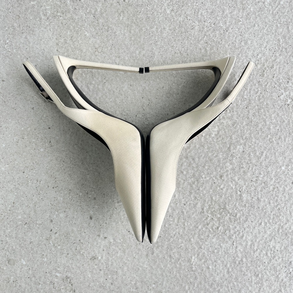 Saint Laurent Zoe Slingback Pump in Pale Sand - Picture 4 of 15